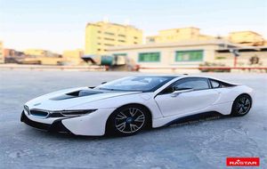 Rastar 124 BMW i8 Concept Car Supercar Symulacja statyczna DIECAST Modelowa kolekcja zabawek samochodowych Modele prezentu świąteczne CAR203S7085518