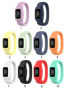 Pulseira de silicone de cor sólida, sem fivela, pulseira de relógio, substituição esportiva para garmin vivofit jr3 l s tamanho whole8028733