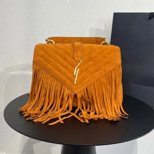 Kobiety zamszowe torby na ramię kobiety skórzane torebki Tassel Crossbody Torby łańcuchowe torebki Messenger damskie torby na torby krzyżowe