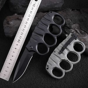 Outdoor knife stainless steel boxer folding camping self-defense portable multifunctional carbon fiber