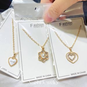 80-150 pezzi per kg vendita in peso rame placcato vero oro collana pendente ad alto senso gioielli sfusi bijoux gioielli di moda