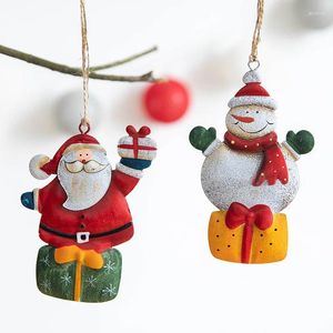 Рождественские украшения, скандинавское железное украшение, кулон, пожилой снеговик, лось, маленькая елка