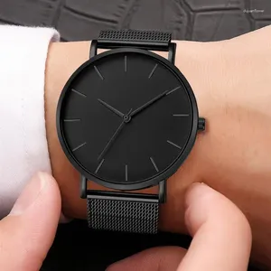 Relógios de pulso Sdotter S Simples Homens Relógios Aço Malha Banda Quartz Relógio de Pulso para Homem Moda Masculino Relógio Amante Relógio Reloj Hombre Rel