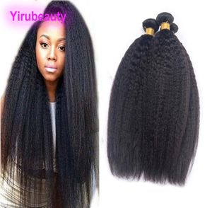 Kinky em linha reta 4 pacotes de cabelo humano brasileiro yaki em linha reta dupla tramas cabelo virgem 4 pacotes de cabelo tece 8225796