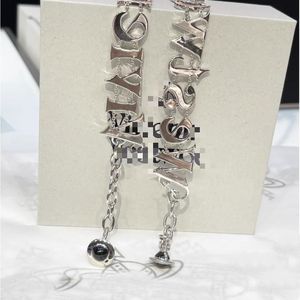 Projektant mody srebrny Raimunda zwisający łańcuch kuli barceletyzowany chocker z regulowanym łańcuchem przedłużającym Wivan-vvestwood*miedź z pudełkiem prezentowym