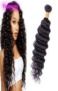 Indian Human Hair Raw Virgin Hair Bundles One Piecelot 1030inch Deep Wave Indian Hair Weaves Wefts Natural Color Single Bundle D5535628