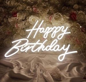 Neon Sign Happy Birthday LED Light Custom Made Store Name Neon Signs for Wall Bar Pub Club Home Restaurant Decor with Dimmable Con9343375