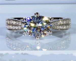 Anel de diamante de laboratório 3ct 925 prata esterlina casal noivado anéis de banda de casamento para mulheres charme de noiva joias de festa 7169868
