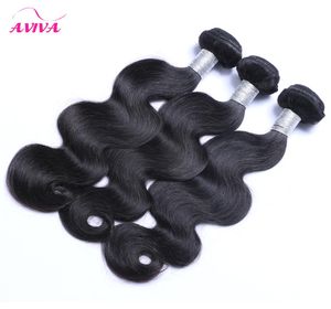 Peruvian Virgin Hair Weave Body Wave Wavy 34 Bundles Lot Unprocessed 7A Peruvian Remy Human Hair Extensions Natural Black 1B Dou8116632