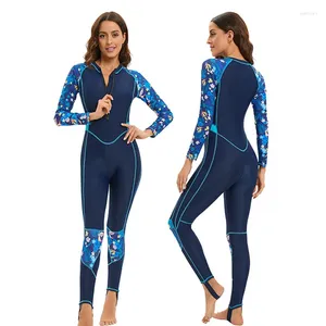 Kvinnors badkläder Lycra Wetsuit Swimming Suit For Women Long Jhon Surf Masculino Rashguard Diving Full Body Swimsuit Beachwear