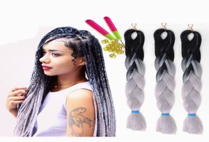 Xpression Braiding Hair Synthetic Hair Weave Two Tone Black Brown Jumbo Braids Bulks Extension Cheveux 24inch Ombre Passion 7758341