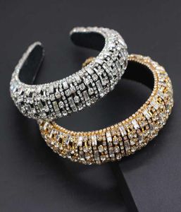 Hårklämmor Barrettes Luxury Square Rhinestone Geometric Retro Personlighet Vacker pannband Europeisk och amerikansk stil Baroque6747088