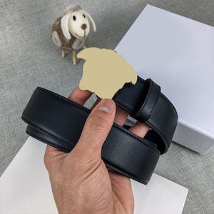 Man Belt Genuine Leather Belts Woman Designer Classic Smooth Buckle 3.8cm Width 6 Models Options 90-125cm Length