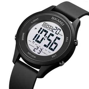 손목 시계 Skmei 패션 간단한 스포츠 시계 다기능 100m 방수 광장 고급 렌즈 미러 학생 전자 1758