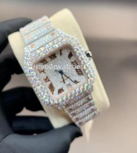 Lüks Erkek Saat Hareketi Menwatch Buzlu Out Watch Moissanite Saat bilek saati Otomatique Montre Designer Erkekler İçin İzler Elmas İzle Montre De Luxe 098