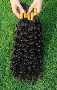 Gruby koniec Kinky Curly Hurs Fair Popular Kinky Curl Indian Human Hair Extensation dla czarnych kobiet bez przywiązania Human Hair Bul3587079