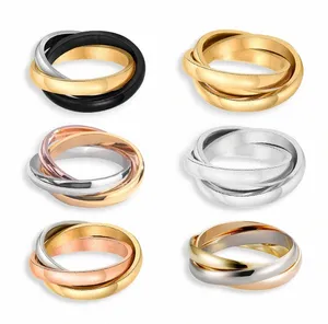 Mode 3 i 1 Designer Ring Rings Love Gold Engagement Wedding Mens for Women Set Steel Rings Jewelry Q2FD#