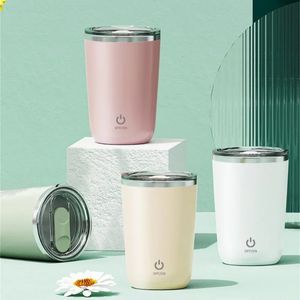 350ml Automatic Self Stirring Mug Coffee Milk Juice Mixing Cup Electric Stainless Steel Lazy Rotating Magnetic 240102