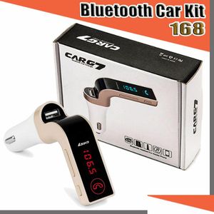 Bluetooth Car KitワイヤレスMP3 FMトランスミッターモデーター2.1A充電器サポートハンド -  USBドロップ配信自動車用オートバイAU OTLED