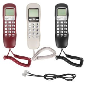 Telefon ścienny regulowane dzwonki do telefonu LCD Wyświetlacz telefonu telefonu stacjonarnego z lampą błyskową i funkcją dla domu EL 240102