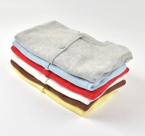 Maglione per ragazzi e ragazze in puro colore versione pura maglione cardigan con fondo lavorato a maglia per bambini vestiti genitore-figlio 240102
