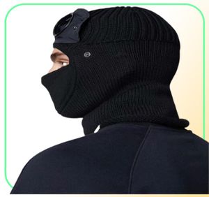 Two lens windbreak hood beanies outdoor cotton knitted windproof men face mask casual male skull caps hats black grey army green h5893253