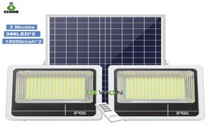 Solar Flood Light LED Lampy ścienne 60 W 90W 160W 200W 280W 350 W Wodoodporne światła reflektorów na dziedziniec Street6928244