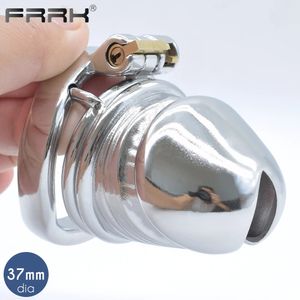 FRRK Chastity Cage 37mm Big Metal Male Bondage Belt Devices Penis Rings Cock Lock Sex Toys for Comfortable Long Time to Wear 240102