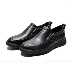 Sapatos de vestido Itália estilo homens para pai reunião de negócios escritório formal deslizamento em couro genuíno plano confortável homem m6215