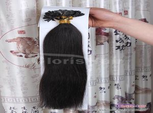 50G Fusion Keratin Pre Bonded Nail U Tip Hårförlängningar 1822quot Indian Remy Human Hair 1B Natural Black 100S05G per Strand4420719