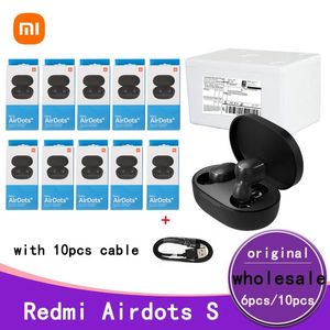 Earphones 10 pieces/lot Original Xiaomi Airdots S TWS Earphone Wireless Earphones Redmi Airdots s Headset Stereo Noise Earbuds With Cable