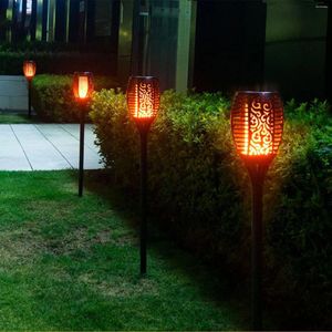 Garden Decorations Halloween Decoration Lamp Outdoor Gardening Decor LED Solar Flame Lights Torches Waterproof Landscape Yard Patio