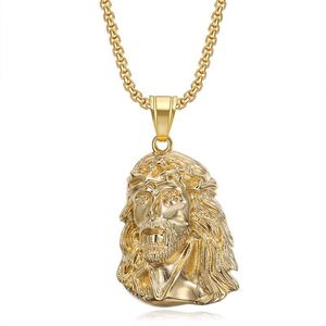Collana con ciondolo persona Hip Hop YS, gioielli in oro placcato oro reale 18 carati con catena