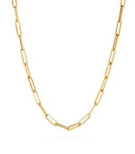 Fashion Paperclip Link Chain Women Necklace Rostfritt stål Guldfärgkedja Halsband för kvinnor Män smycken gåva 2203159062169