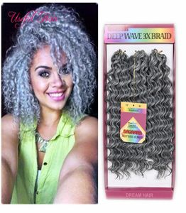 Wysokiej jakości Tress Beach Curl Hair Hair Extensions Hair Hair Extensions Syntetyczne plecianie włosów Jerry curldeep fala Marley Brai5959669