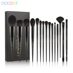 Docolor Set di pennelli per ombretto Pennelli per trucco per occhi neri Blush Concealer Fondotinta Ombretto Liner Pennello per sfumare Strumenti cosmetici240102