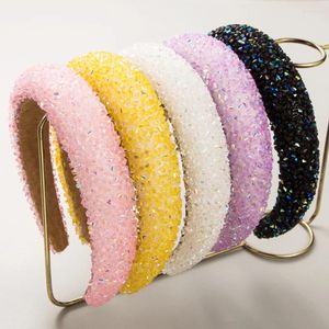 Hair Clips Luxury Resin Sponge Beaded Headband Fashion Accessories Female Baroque Hoop Headwear Woman477