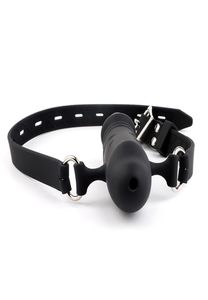 Mouth Gag Dildo Oral Fixation Harness Bondage Leather Strap On Sexy Toys Penis Plug Silicone Doubled Dildos för par Women4238271