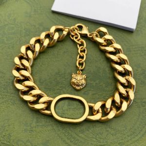 Designer Bracelet Gold Chain for men tiger head pendant neckalce women's bracelets luxury thick necklace classic Letter G Pendants Women jewelry set