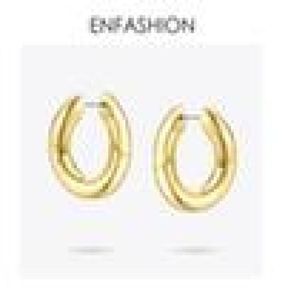 ENFASHION Punk Link Chain Hoop Earrings For Women Gold Color Small Circle Hoops Earings Fashion Jewelry Aros De Moda9288793