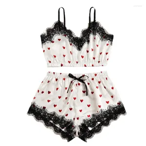 Kadınlar 1 Set Seksi Dantel Pijamalar Kadınlar için V-Yonk Pijama Femme Summer Saten Nightwear iç çamaşırı iç çamaşırı pijama setleri