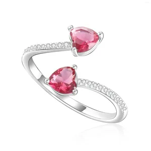 Кольца кластера, 6 цветов для женщин, принцесса предлагает выйти замуж, розовое сердце, кольцо с кубическим цирконием, романтическое обручальное свадебное ювелирное украшение, бижутерия