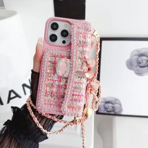 Women Crossbody Designer Phone Case for iPhone 15 Pro Max Cases Apple iPhone 14 Pro Max 13 12 Pro 13Promax 15 Plus Case Card Holders Brand C Wallet Phonecase Cover