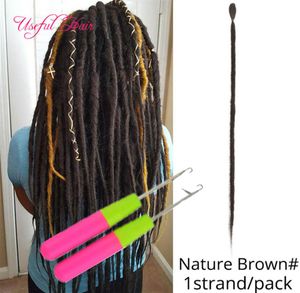 Gift Dreads Ponytail Hair Extensions flätning Syntetiskt hår 88COLORS tillgängliga 24 -tums virkning Blond hår för kvinnliga förlängningar JU9598203