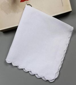 120pcon Handkerchief Towels Cutter DIY Blank scallop Handkerchief Party Decoration Cloth Napkins Craft Vintage Hanky Oman Wedding2310366