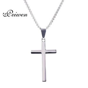 Ожерелья с подвесками, ожерелье с крестом Иисуса для мужчин и женщин, цепочки из нержавеющей стали, христианское распятие, серебряный цвет, счастливая молитва Jewel2686