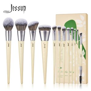 Jessup Makeup Brushes Set Premium Synthetic Foundation Powder Angled Concealer Blending Eyeshadow Duo Eyebrow Brush Makeup T327240102