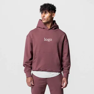 Felpe con cappuccio da uomo Logo personalizzato Felpa con cappuccio in cotone pesante 320g per uomo e donna Top sportivo con vestibilità ampia e pullover per coppia