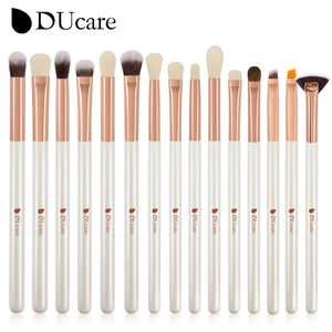 Ducare Eye Makeup Brushes 15pcsアイシャドウメイクアップブラシ柔らかい合成髪でセット眉毛のための木材ハンドルメイク240102