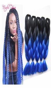 Xpression Saç Tresse Cheveux Jumbo Braid Ombre Jumbos Tran A de Cabelo Kutu Örgüler Kıvırcık tığ işi Synrhetic 24inch 41inch 82inch LO8889693